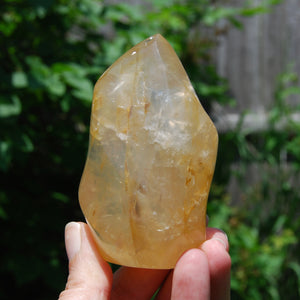 Golden Healer Quartz Carved Crystal Flame Tower, Madagascar