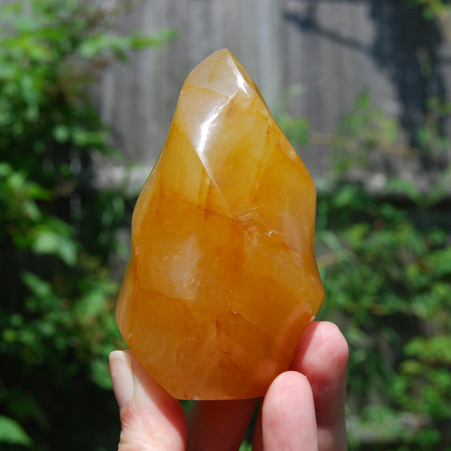 Golden Healer Quartz Carved Crystal Flame Tower