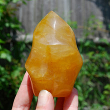 Load image into Gallery viewer, Golden Healer Quartz Carved Crystal Flame Tower
