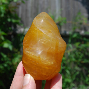 Golden Healer Quartz Carved Crystal Flame Tower