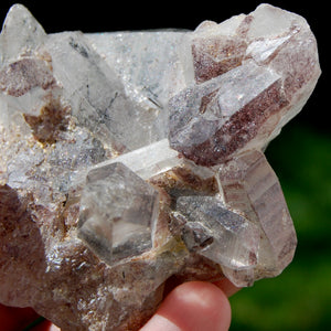 Rare Himalayan Kullu Rutile Quartz Crystal Cluster Floater, Sparkling Red Specular Hematite, Kullu Valley