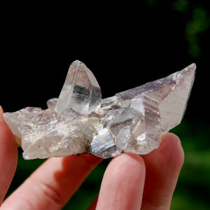 Rare Himalayan Kullu Rutile Quartz Crystal Cluster Floater, Sparkling Red Specular Hematite, Kullu Valley