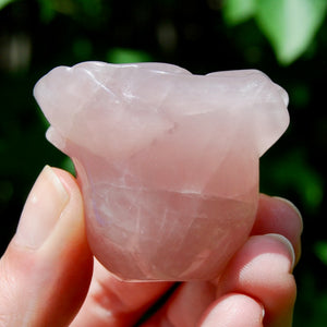 Rose Quartz Carved Crystal Rose