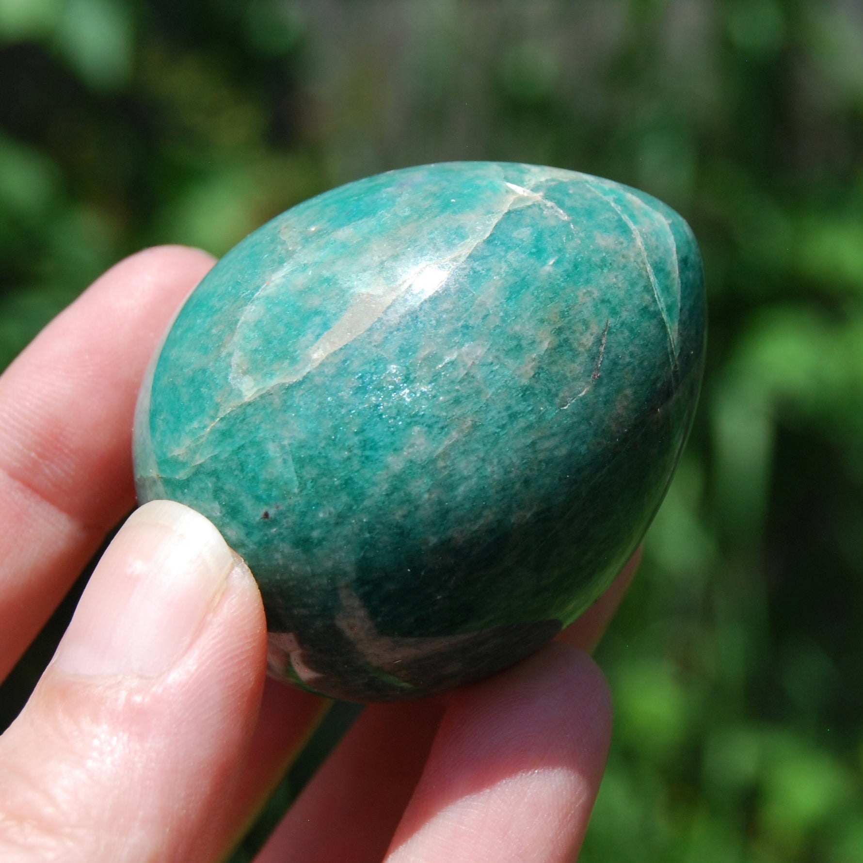 Flashy Amazonite Crystal Egg