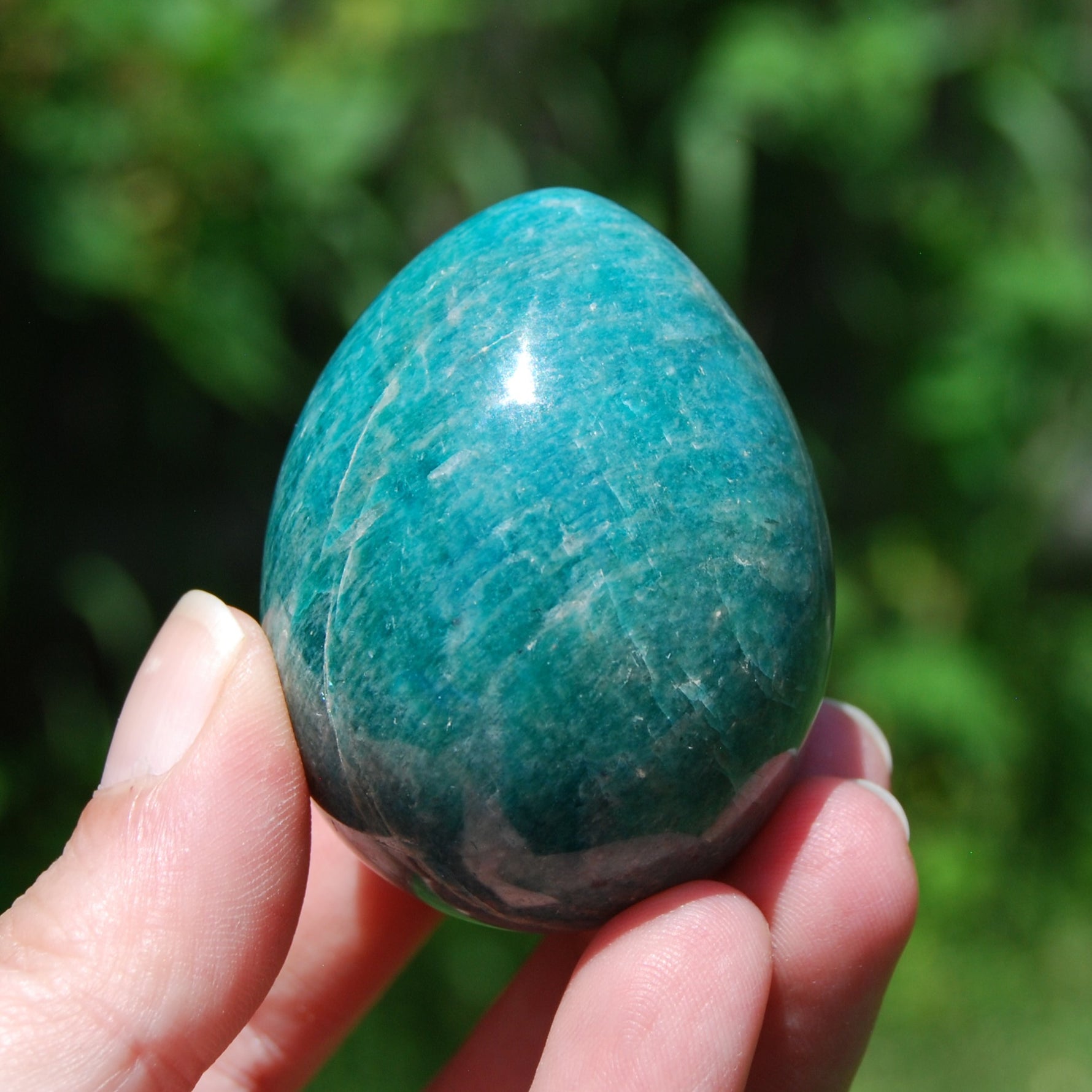 Flashy Amazonite Crystal Egg