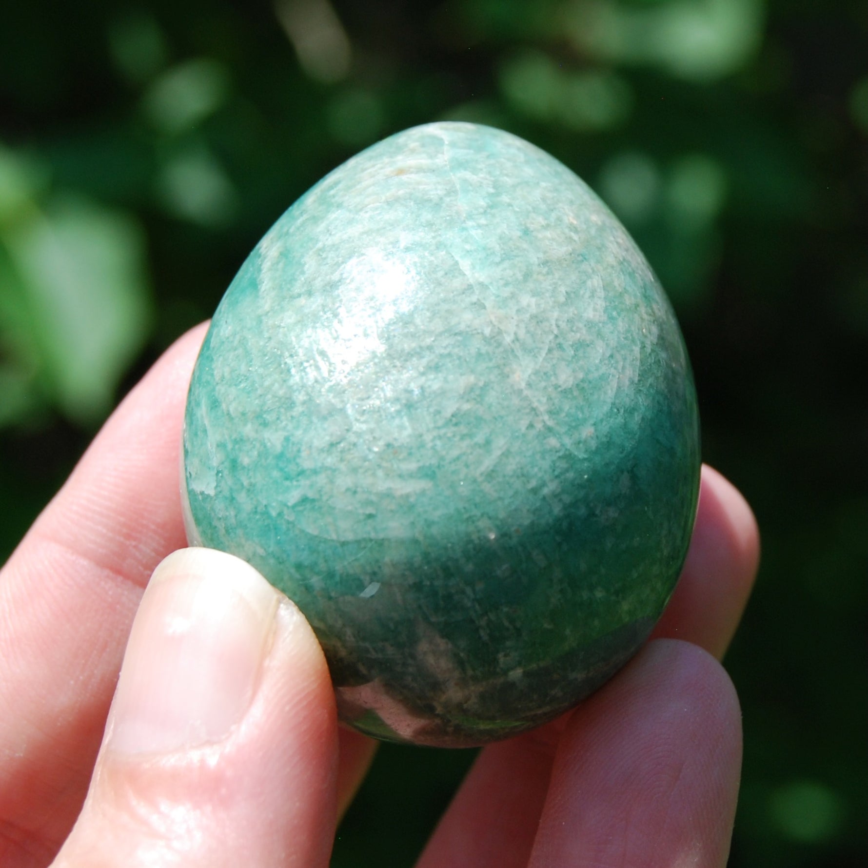 Flashy Amazonite Crystal Egg