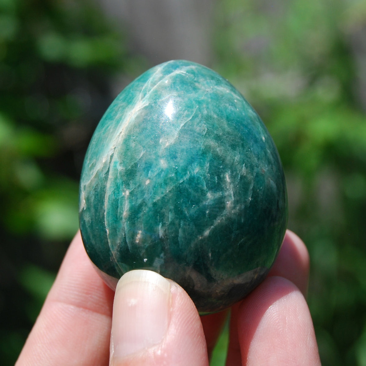 Flashy Amazonite Crystal Egg
