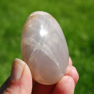 Blue Rose Quartz Crystal Palm Stone