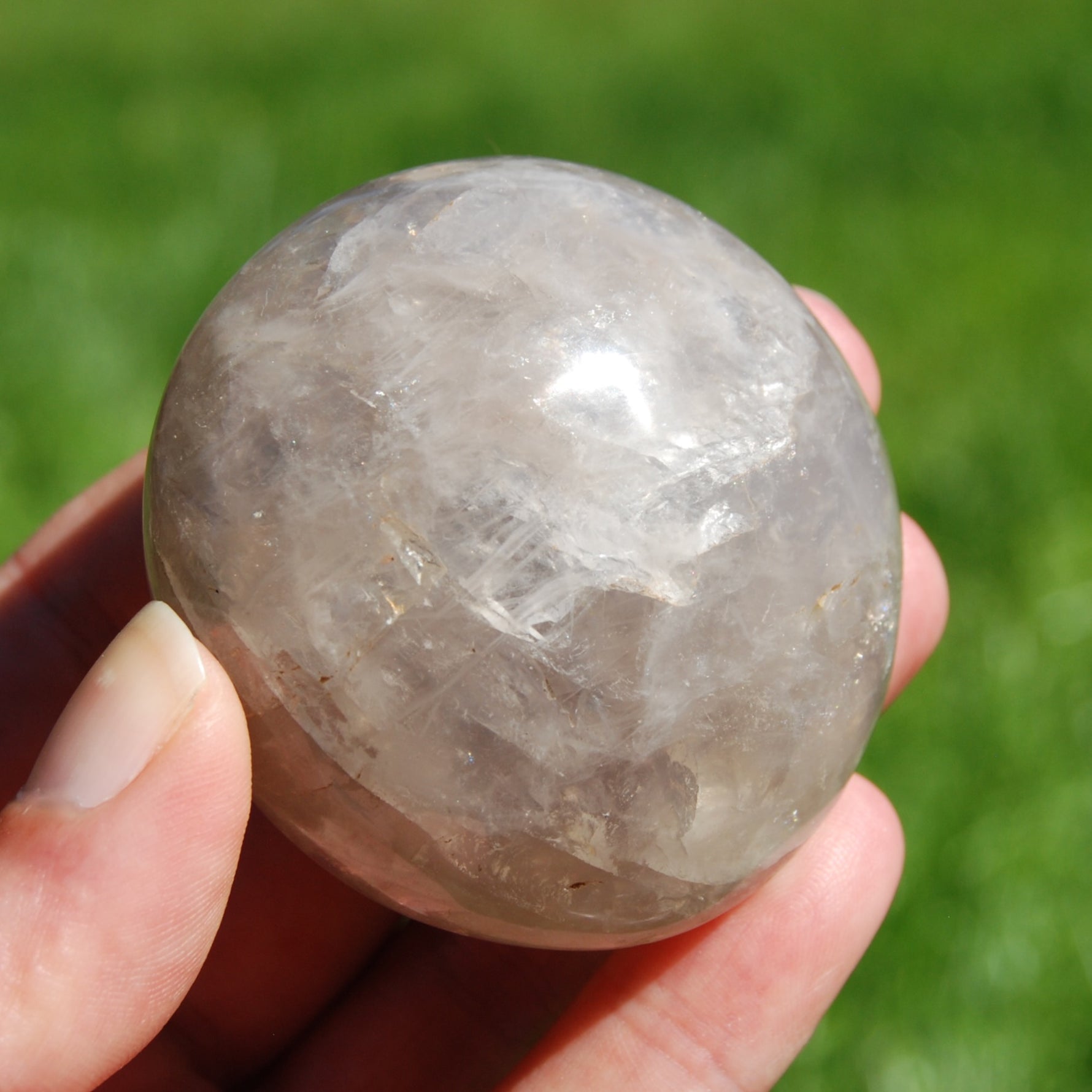 Blue Rose Quartz Crystal Palm Stone