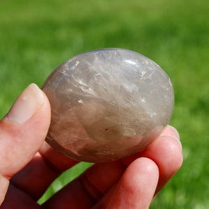 Blue Rose Quartz Crystal Palm Stone