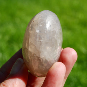 Blue Rose Quartz Crystal Palm Stone