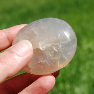 Blue Rose Quartz Crystal Palm Stone