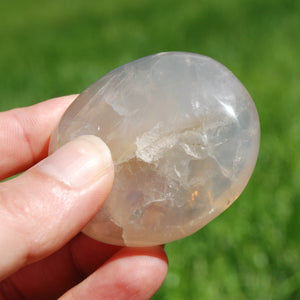 Blue Rose Quartz Crystal Palm Stone