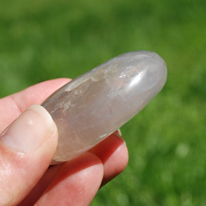 Blue Rose Quartz Crystal Palm Stone