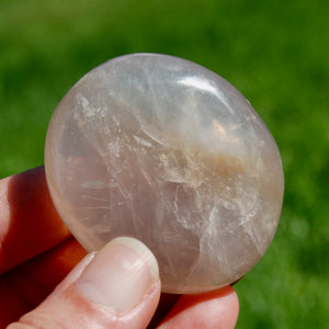 Blue Rose Quartz Crystal Palm Stone