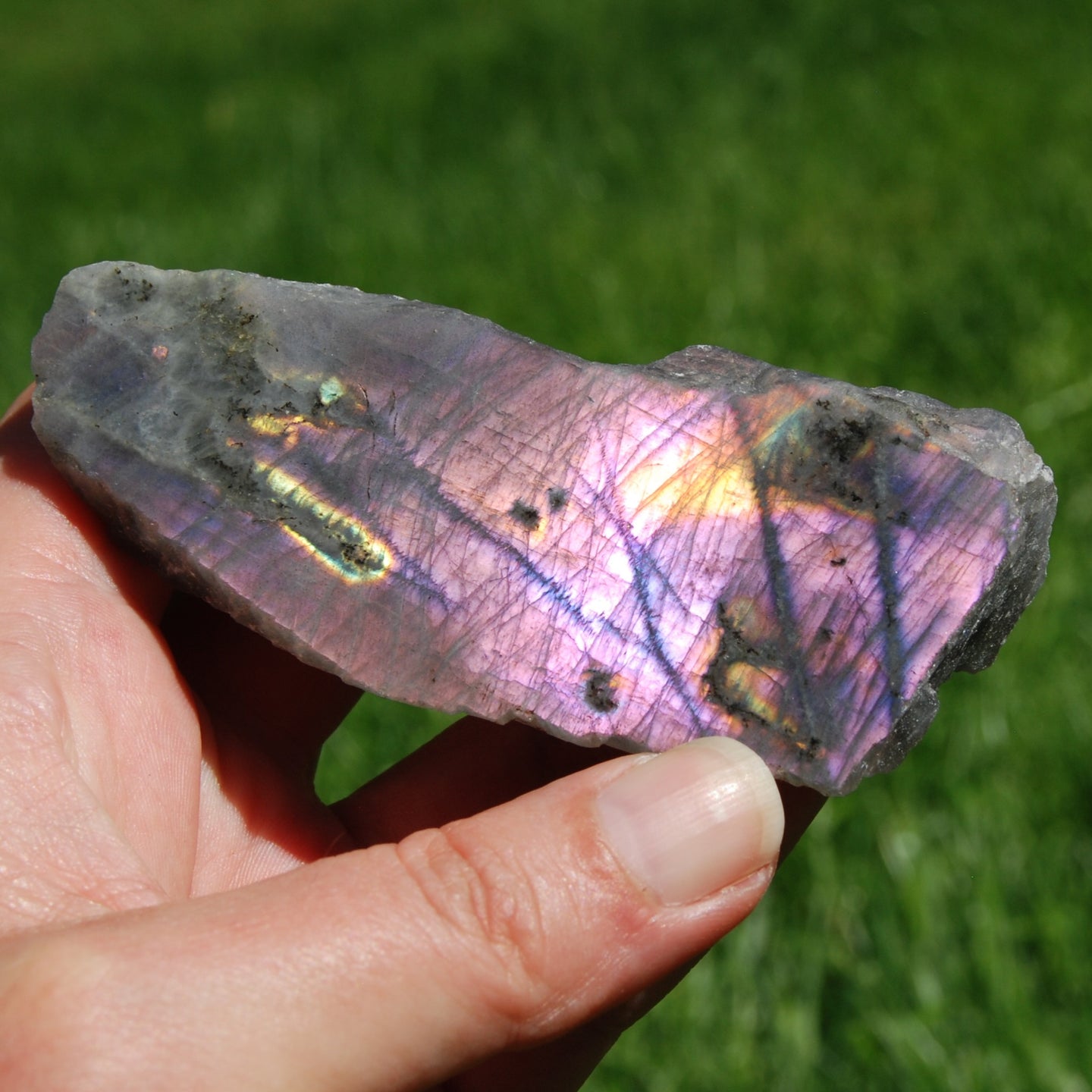 Purple Labradorite Crystal Slab