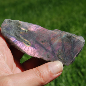 Purple Labradorite Crystal Slab