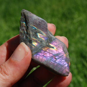 Flashy Purple Labradorite Crystal Slab