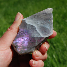 Load image into Gallery viewer, 3.5in 126g Flashy Purple Labradorite Crystal Slab, Madagascar
