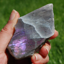 Load image into Gallery viewer, 3.5in 126g Flashy Purple Labradorite Crystal Slab, Madagascar
