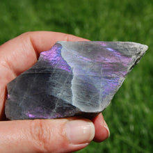 Load image into Gallery viewer, 3.5in 126g Flashy Purple Labradorite Crystal Slab, Madagascar
