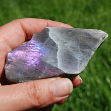 Load image into Gallery viewer, 3.5in 126g Flashy Purple Labradorite Crystal Slab, Madagascar
