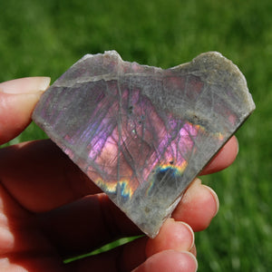 Purple Pink Labradorite Crystal Slab