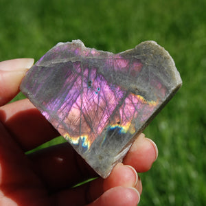 Purple Pink Labradorite Crystal Slab