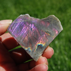 Purple Pink Labradorite Crystal Slab