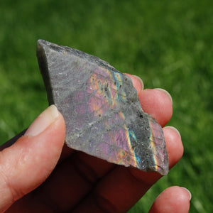 Flashy Purple Labradorite Crystal Slab