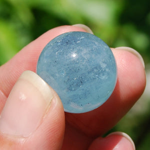 ONE Mini Gem Aquamarine Crystal Sphere, 16mm to 26mm