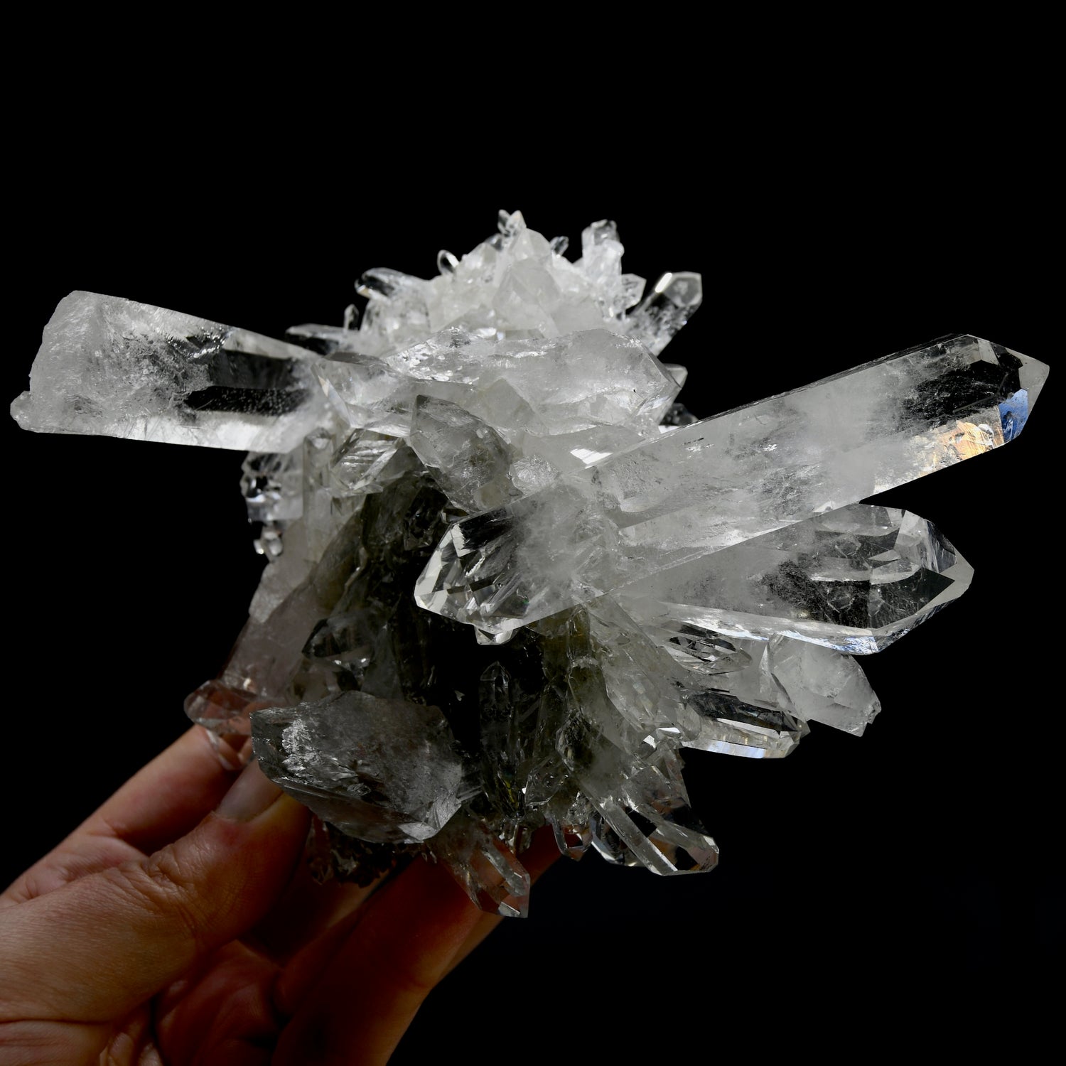 Cosmic Starburst Record Keeper Lemurian Silver Quartz Chlorite Crystal Cluster Starbrary Optical Corinto, Brazil