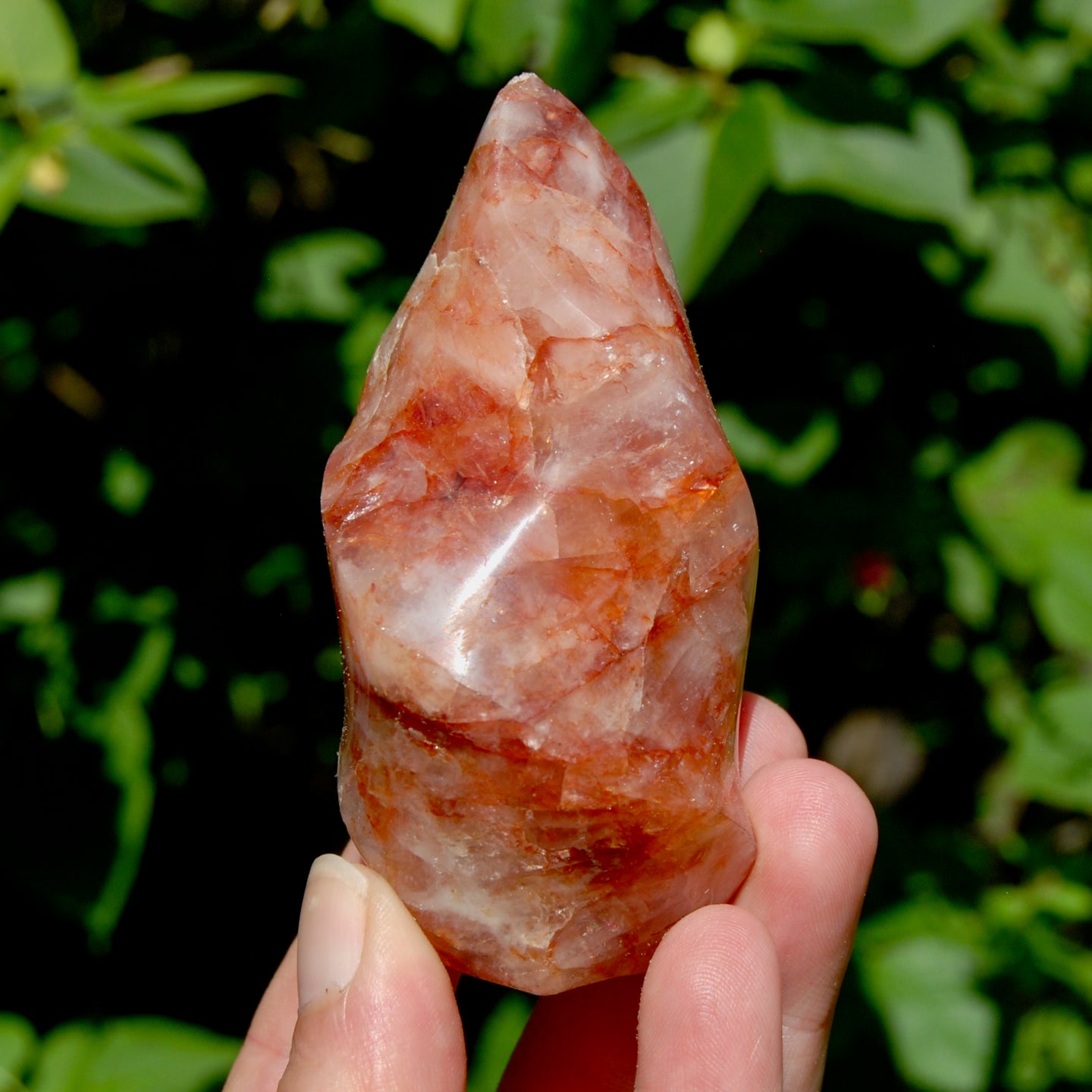 Fire Quartz Red Hematoid Crystal Flame Tower