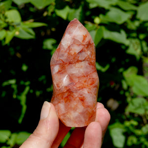 Fire Quartz Red Hematoid Crystal Flame Tower