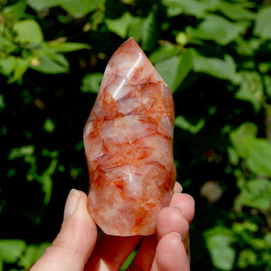 Fire Quartz Red Hematoid Crystal Flame Tower