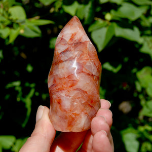 Fire Quartz Red Hematoid Crystal Flame Tower