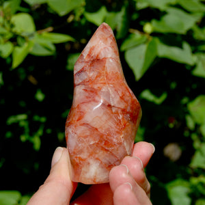 Fire Quartz Red Hematoid Crystal Flame Tower