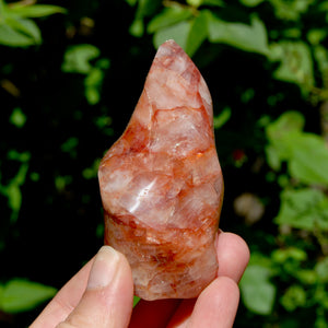 Fire Quartz Red Hematoid Crystal Flame Tower