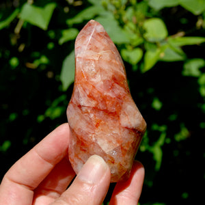 Fire Quartz Red Hematoid Crystal Flame Tower