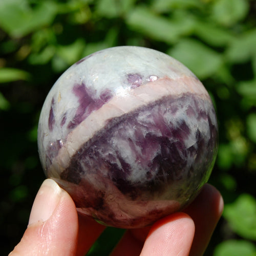 Unicorn Stone Pink Blue Tourmaline Lepidolite Crystal Sphere, Indicolite