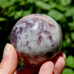 Unicorn Stone Pink Blue Tourmaline Lepidolite Crystal Sphere, Indicolite