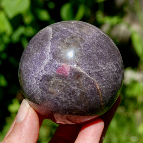 Large Unicorn Stone Pink Tourmaline Lepidolite Crystal Sphere