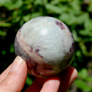 Unicorn Stone Pink Blue Tourmaline Lepidolite Crystal Sphere, Indicolite