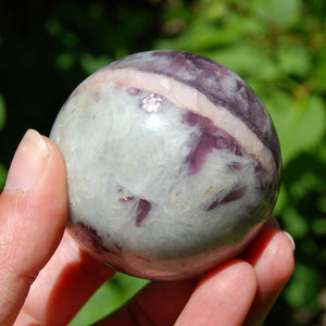 Unicorn Stone Pink Blue Tourmaline Lepidolite Crystal Sphere, Indicolite