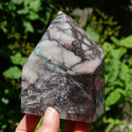 Ajoite Malachite Quartz Crystal Freeform Tower, Phoenix Stone, Messina Mine