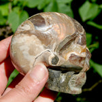 Red Ammonite Hand Carved Crystal Skull