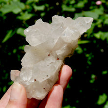 Load image into Gallery viewer, Raw Dow Channeler Clear Quartz Crystal Cluster, Limonite Specular Hematite, Zambia
