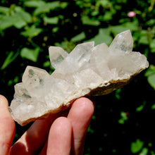 Load image into Gallery viewer, Raw Dow Channeler Clear Quartz Crystal Cluster, Limonite Specular Hematite, Zambia
