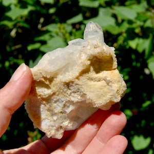 Spessartine Garnet Clear Quartz Crystal Cluster