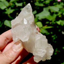 Load image into Gallery viewer, Raw Dow Channeler Clear Quartz Crystal Cluster, Limonite Specular Hematite, Zambia
